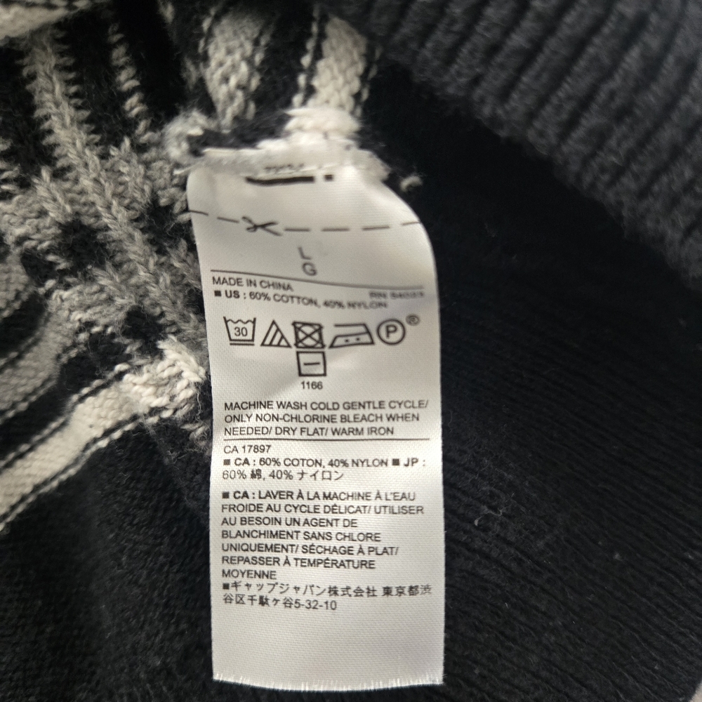 Banana Republic Black & Gray Turtleneck Sweater - Large - Picture 4 of 8